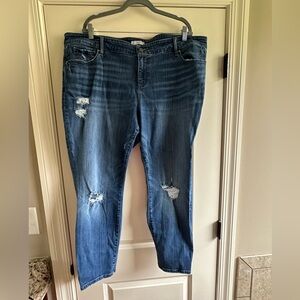 Loft Plus distressed skinny jeans
